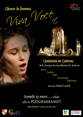 Affiche Concert - Ensemble Viva Voce - Samedi 19 mars 2016