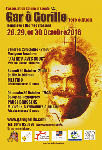 Affiche - Festival Gar Ô Gorille - 28, 29 & 30 octobre 2016