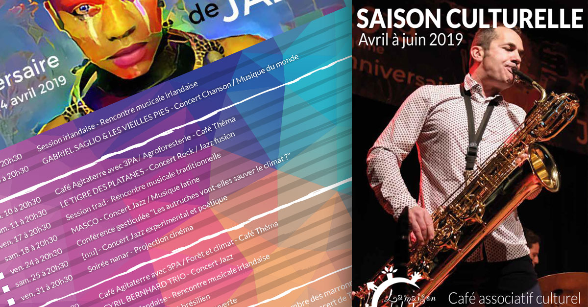 Programme culturel Avril à Juin 2019